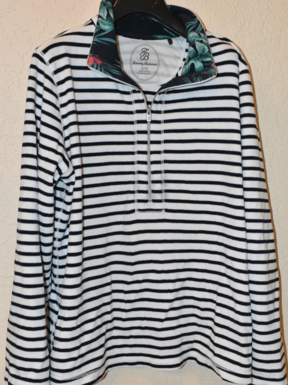 Tommy Bahama Striped Quarter-zip Pullover - Size XL